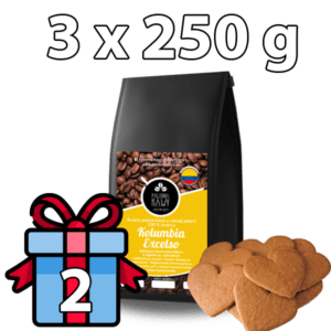 Zestaw prezentowy nr 2  (3x250 g kawy+ciastka )