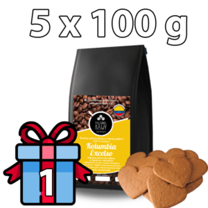 Zestaw prezentowy nr 1 (5x100 g kawy + ciastka)